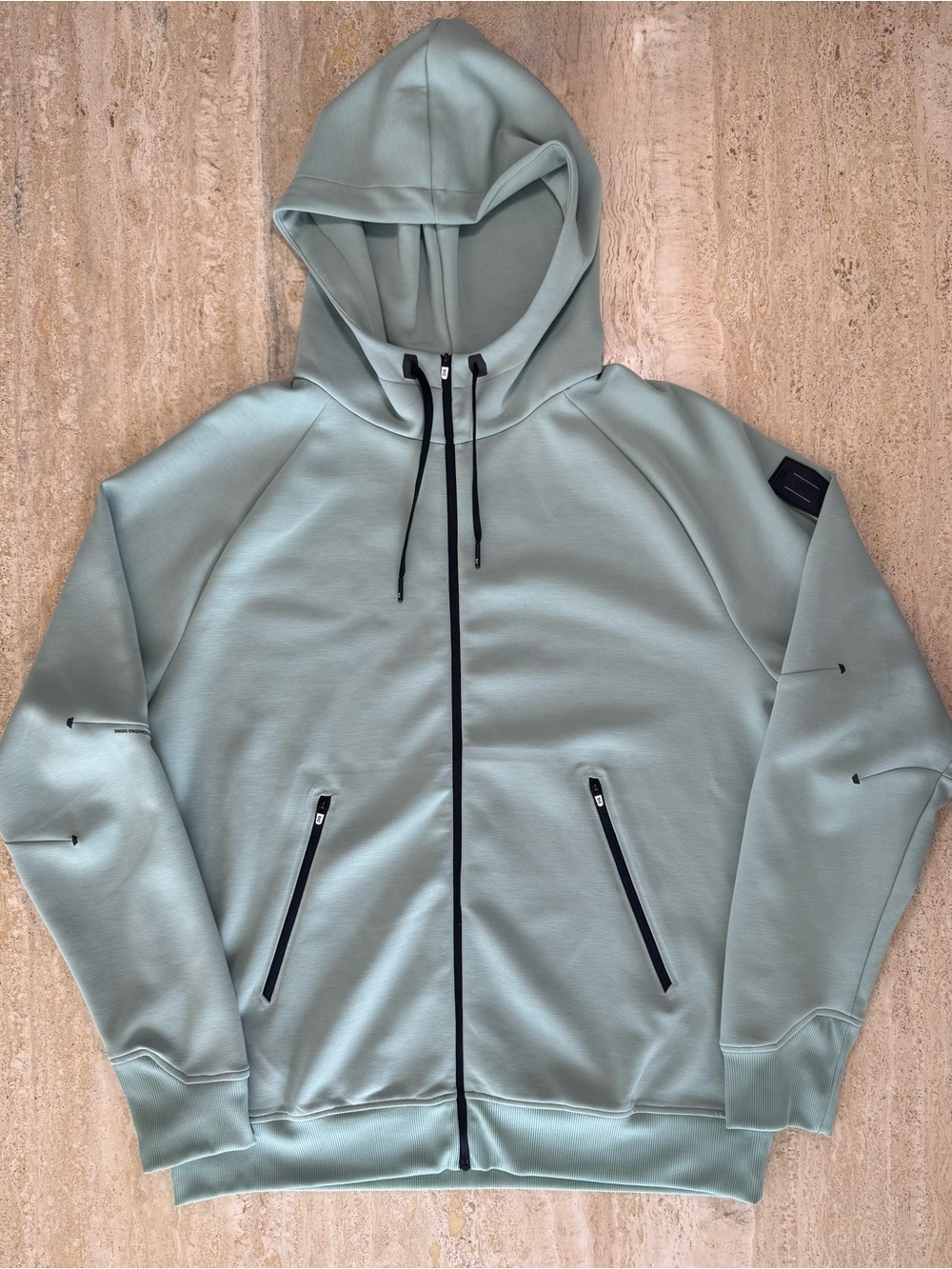 On Hoodie Mens XL Mint Green Tone Run On Clouds Zipped Full Zip Running Athletic